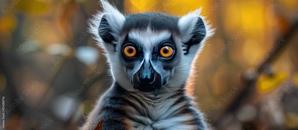 Curious Lemur with Striking Orange Eyes Curious Lemur with Striking Orange Eyes