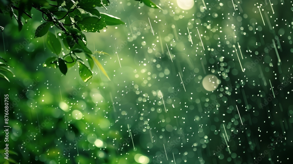 A green background with water droplets. A green background with water droplets.