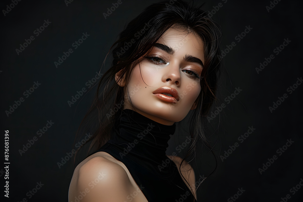 Fashion Portrait of Young Woman in Studio Fashion Portrait of Young Woman in Studio