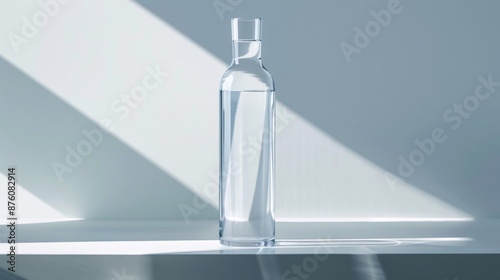 High-resolution image of a hydrogen water bottle with a sleek design, isolated on a white background, captured with Nikon D850 in 32k UHD using focus stacking