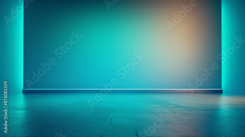 Sleek blue gradient wall transitioning smoothly from dark to light