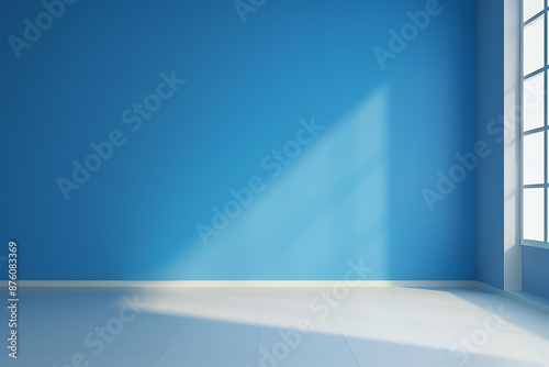 Tranquil blue gradient wall in a modern  minimalist studio