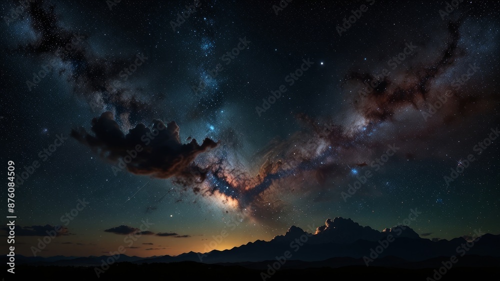 Fototapeta premium Starry Night Sky Landscape