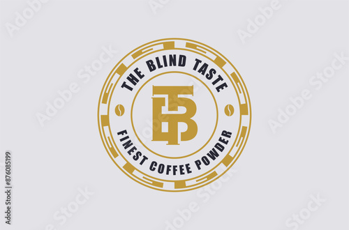 finest coffee powder logo design in badge style