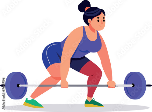 Illustration of a woman doing a deadlift exercise.