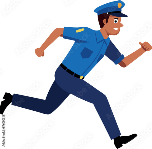 Policeman running