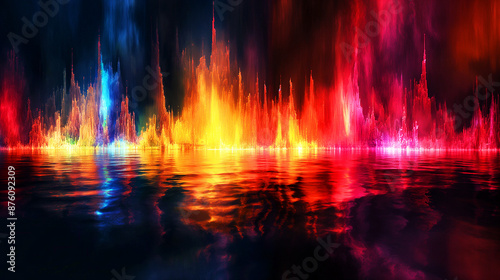 Colorful background with water