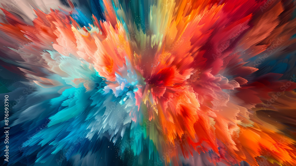 Colorful explosion of powder Colorful explosion of powder