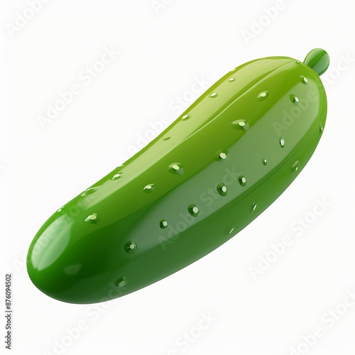 3D Illustration of a Simple Cucumber - Minimalist Vegetable Icon