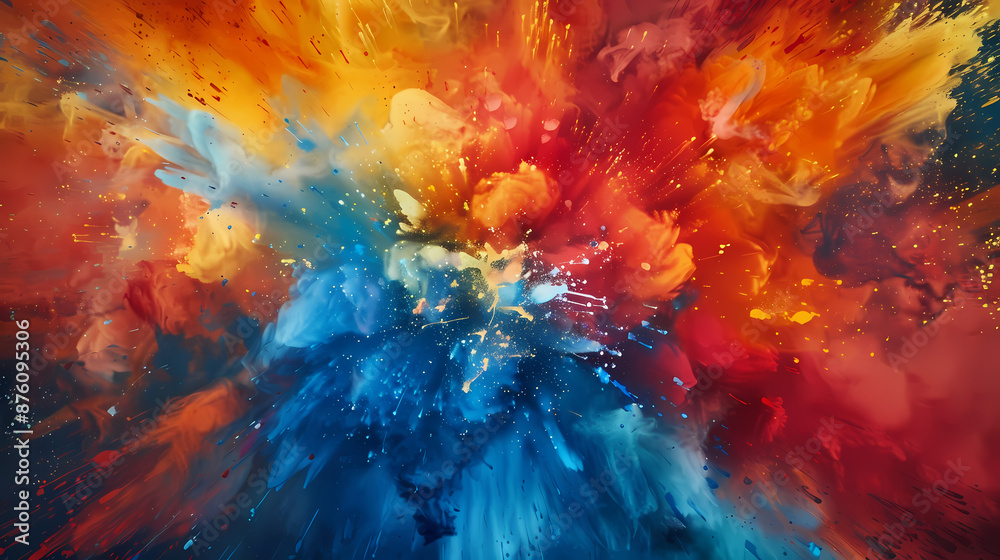Colorful explosion of powder Colorful explosion of powder