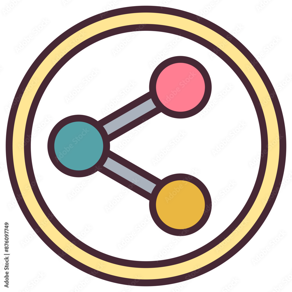 Share Outline Color Icon Share Outline Color Icon