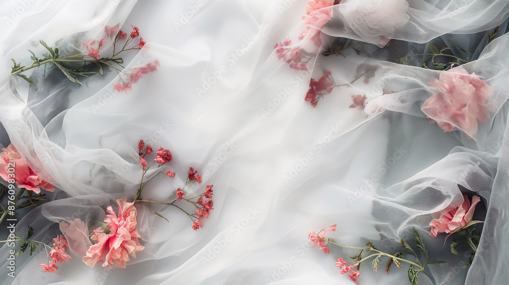A white background with pink flowers and a lace border A white background with pink flowers and a lace border