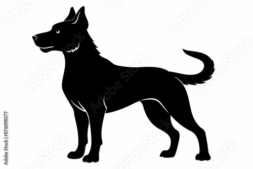 Dog silhouette vector, dog breeds puppy silhouette