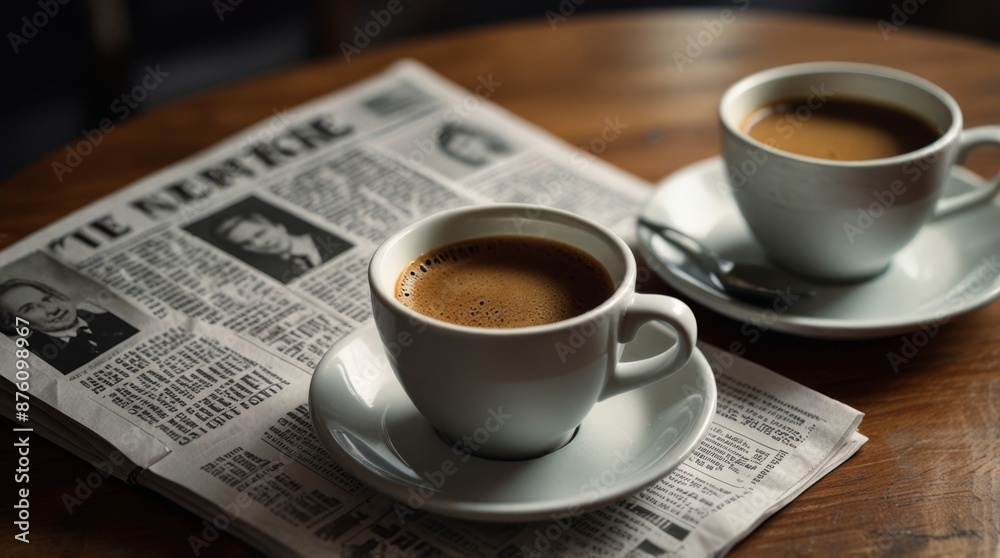Morning Coffee and Newspaper Morning Coffee and Newspaper