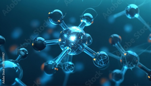 Molecular bonds and chemical structures in science, microscopic view of toxic agents in medical research