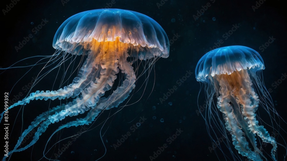 Glowing Jellyfish Pair Glowing Jellyfish Pair