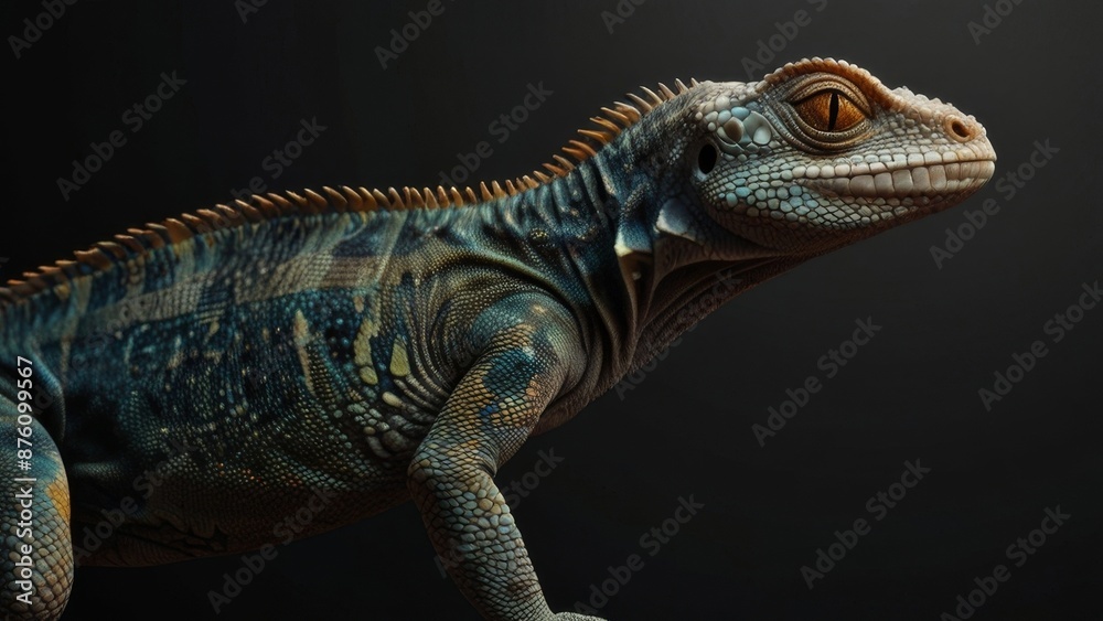 Obraz premium Vibrant Reptile Close-Up Portrait