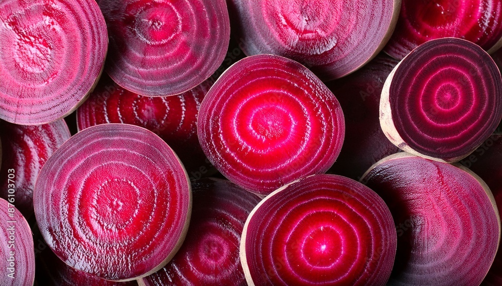 Cut beets as background. Backdrop for design 