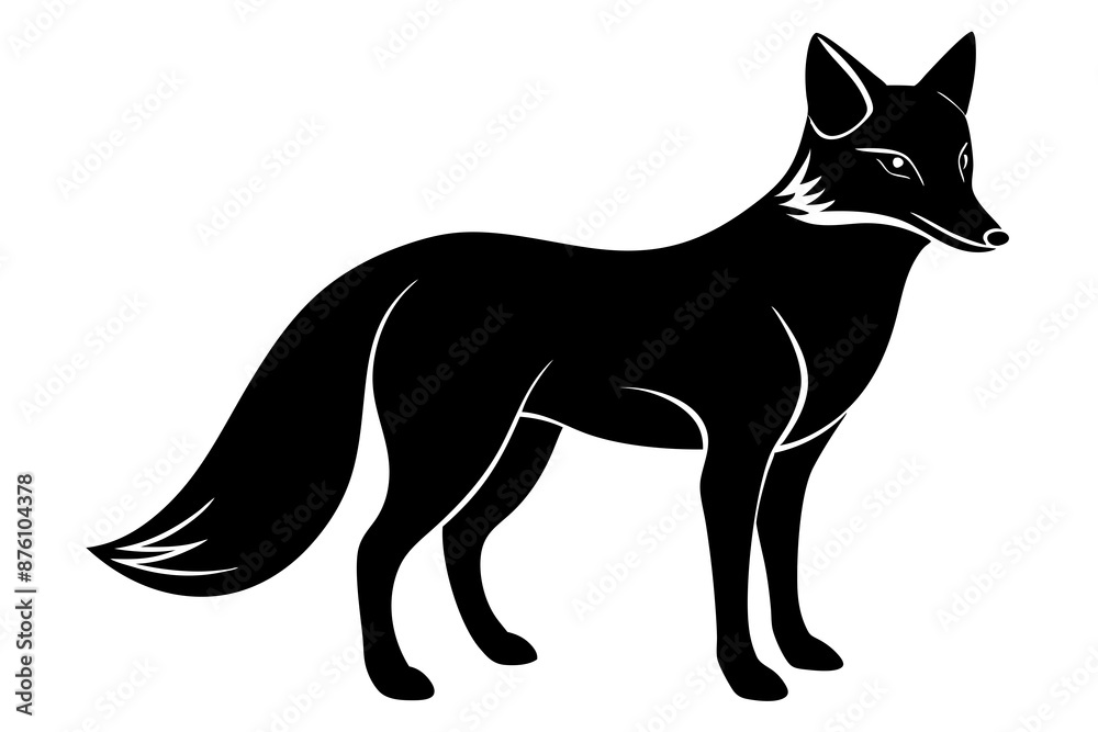 Elegant Fox Vector Silhouette Illustration Design - Perfect for Creative Projects. Elegant Fox Vector Silhouette Illustration Design - Perfect for Creative Projects.
