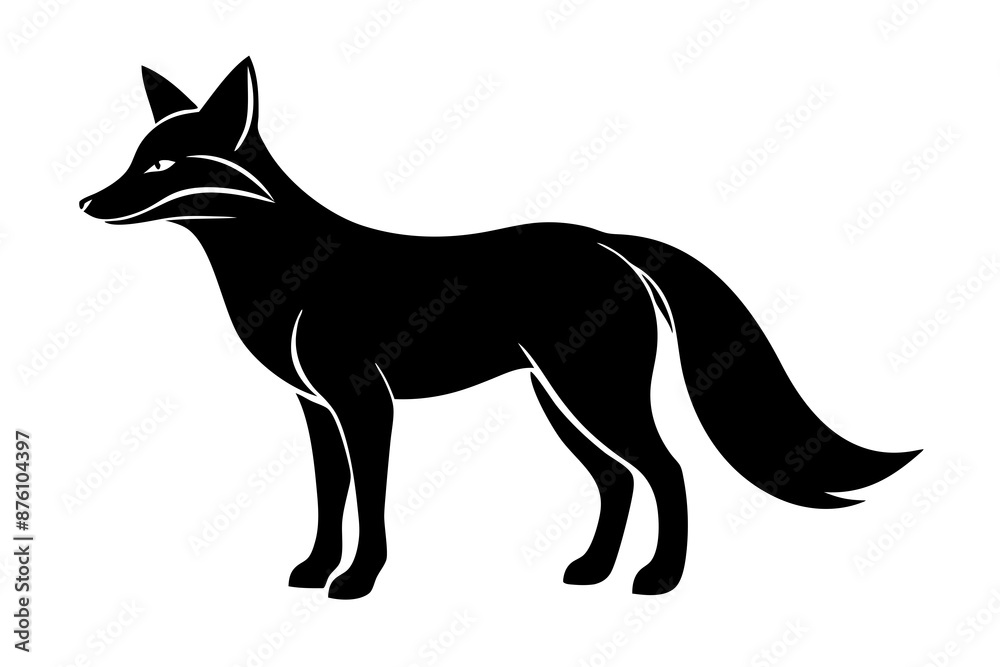 Elegant Fox Vector Silhouette Illustration Design - Perfect for Creative Projects. Elegant Fox Vector Silhouette Illustration Design - Perfect for Creative Projects.