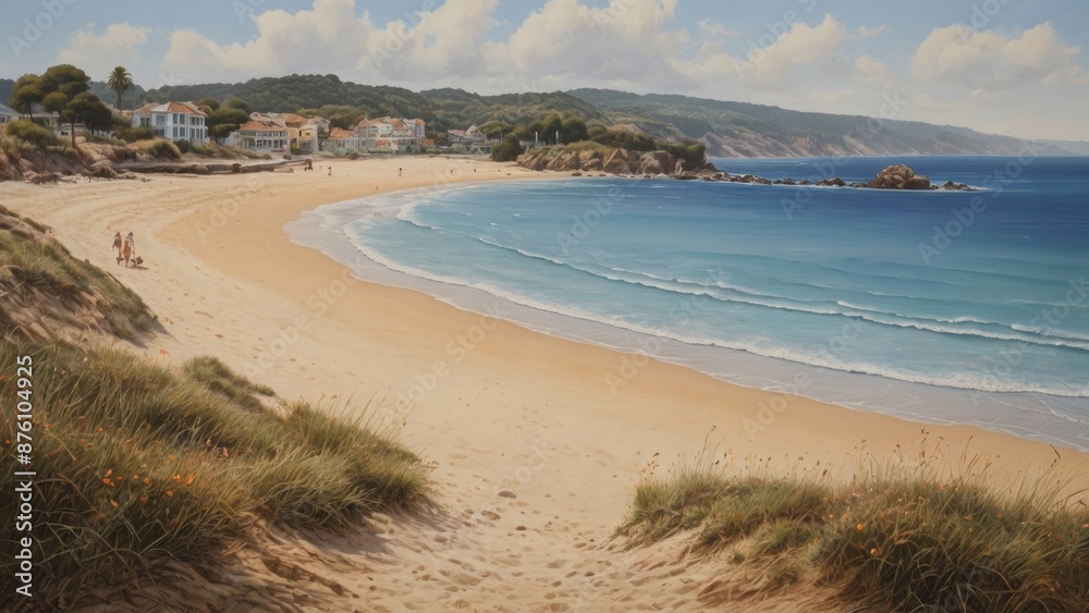 Fototapeta premium Sunny Coastal Beach Scene