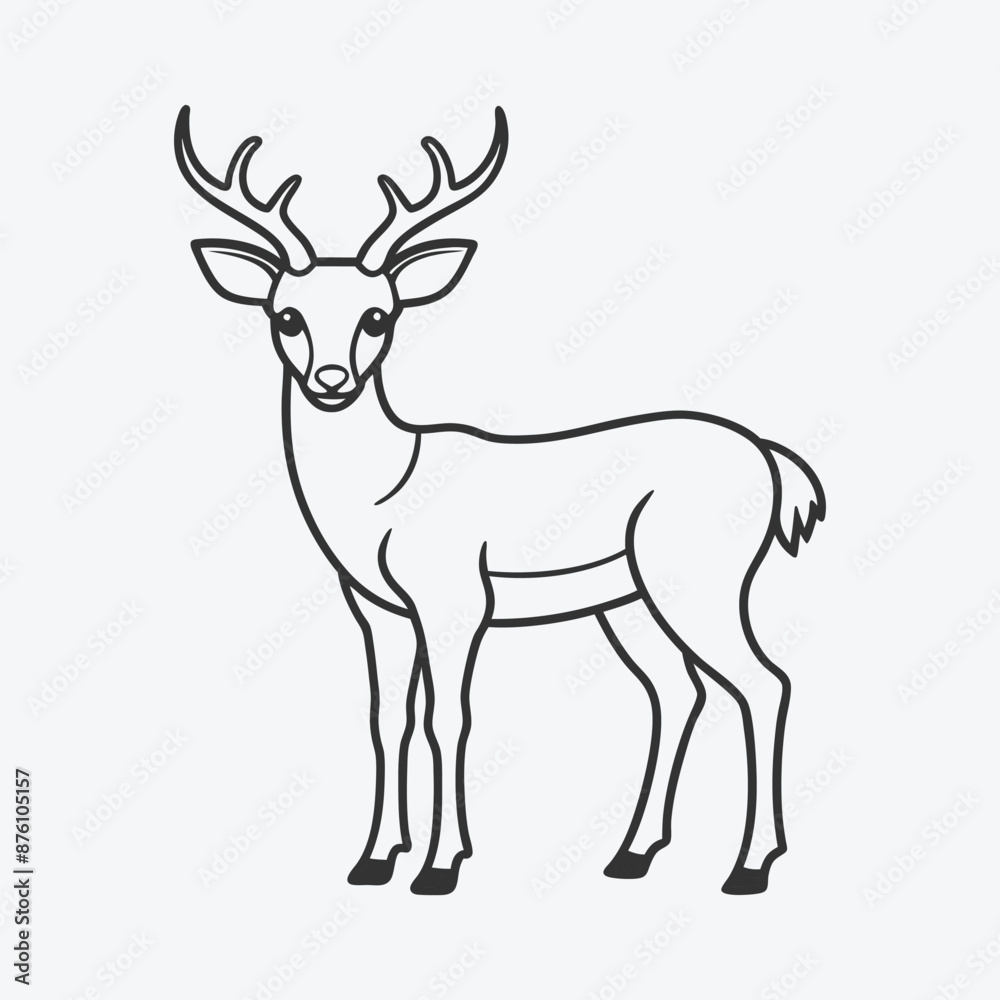Majestic Deer Line Art Vector Design Majestic Deer Line Art Vector Design