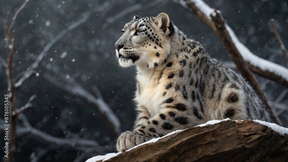 Fototapeta premium Majestic Snow Leopard Portrait
