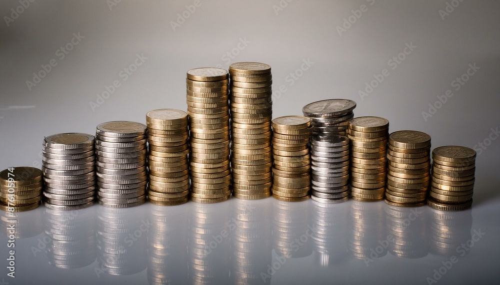 Many shiny gold coins on white background Many shiny gold coins on white background