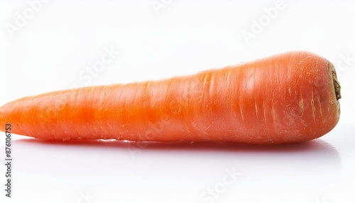 One fresh ripe carrot isolated on white 
