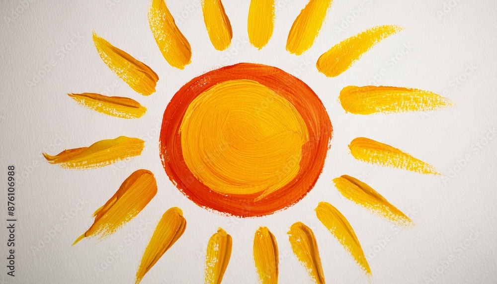 painting of sun on white paper painting of sun on white paper