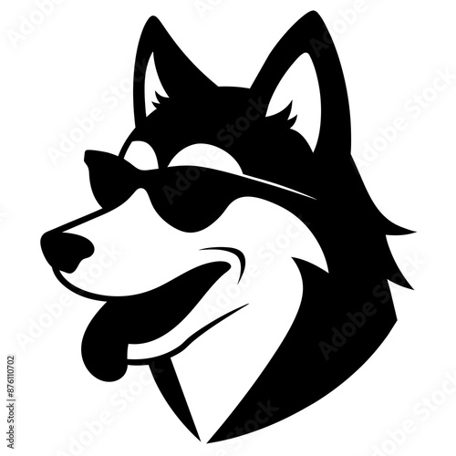 Siberian husky vector art illustration