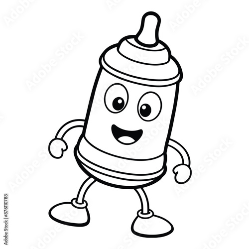 Baby funny bottle vector art illustration