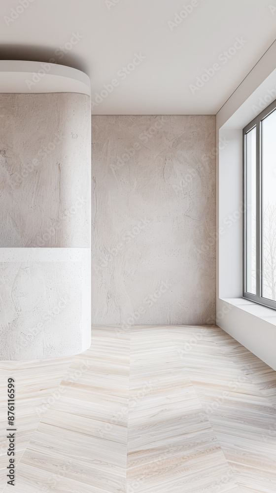Empty room interiors in a minimalist property with neutral colors and plain lighting. Residential Real Estate composition with minimal furniture. Empty room interiors in a minimalist property with neutral colors and plain lighting. Residential Real Estate composition with minimal furniture.