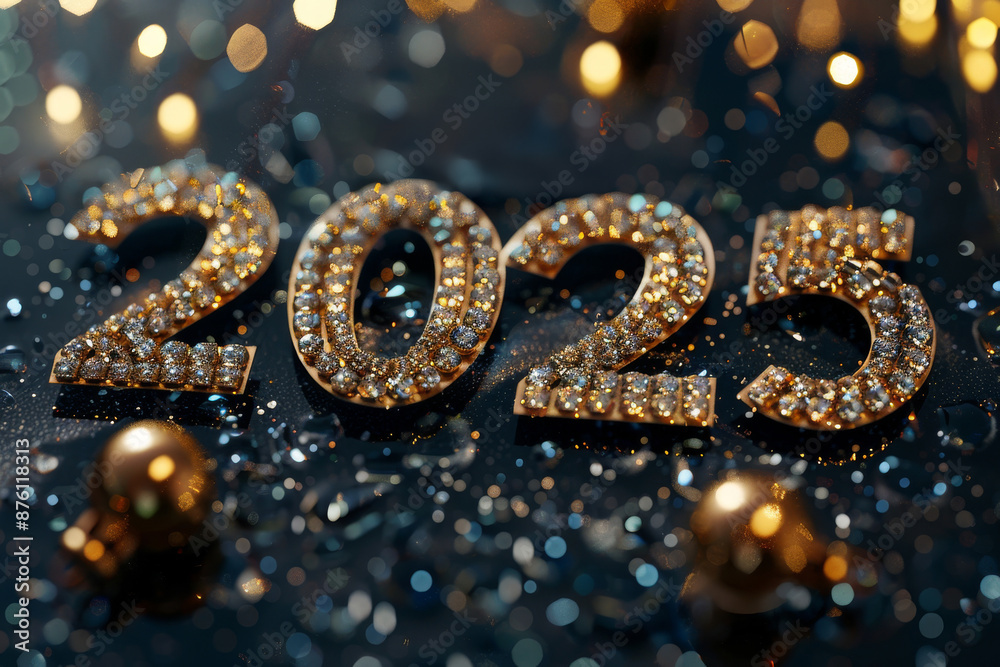 2025 gold jewel numbers, new year gemstones, diamond greeting card, gem celebrate banner 2025 gold jewel numbers, new year gemstones, diamond greeting card, gem celebrate banner