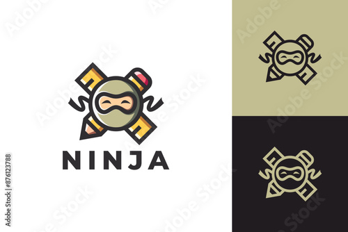 creative ninja logo vector