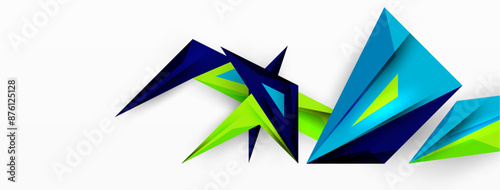 Minimal geometric abstract background. Low poly dynamic triangle design. Trendy techno business template for wallpaper, banner, background or landing
