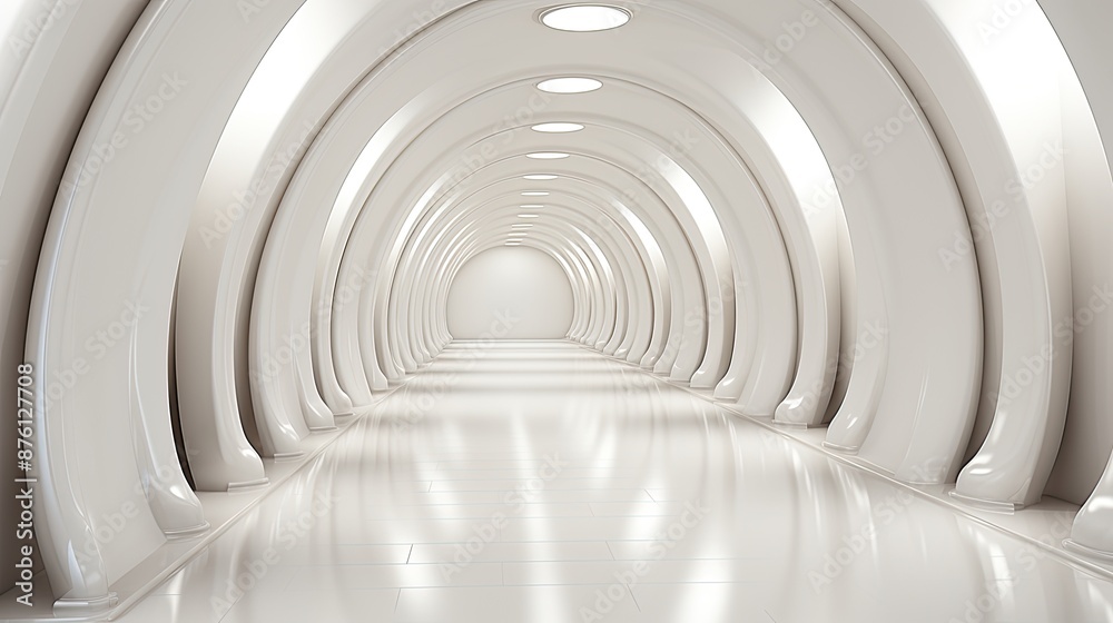 a tunnel that has a blue and silver tunnel in it. a tunnel that has a blue and silver tunnel in it.