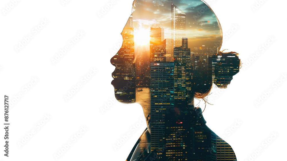 Double exposure of portrait office business workers and building architecture cityscape. creation city concept. Transparent background or PNG file. Double exposure of portrait office business workers and building architecture cityscape. creation city concept. Transparent background or PNG file.