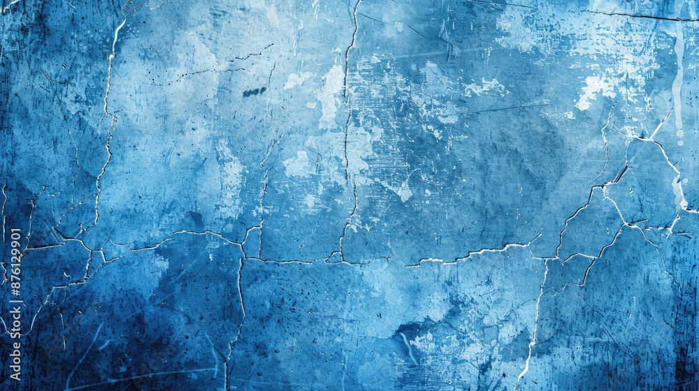 Fototapeta premium Blue pastel grunge background with abstract scratches and cracks