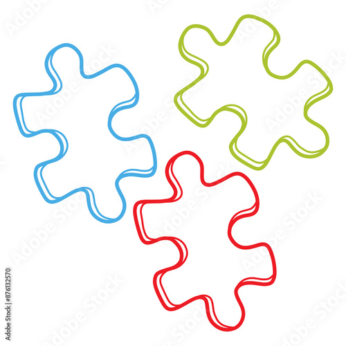 Puzzle Jigsaw Doodle Colorful Pieces Art