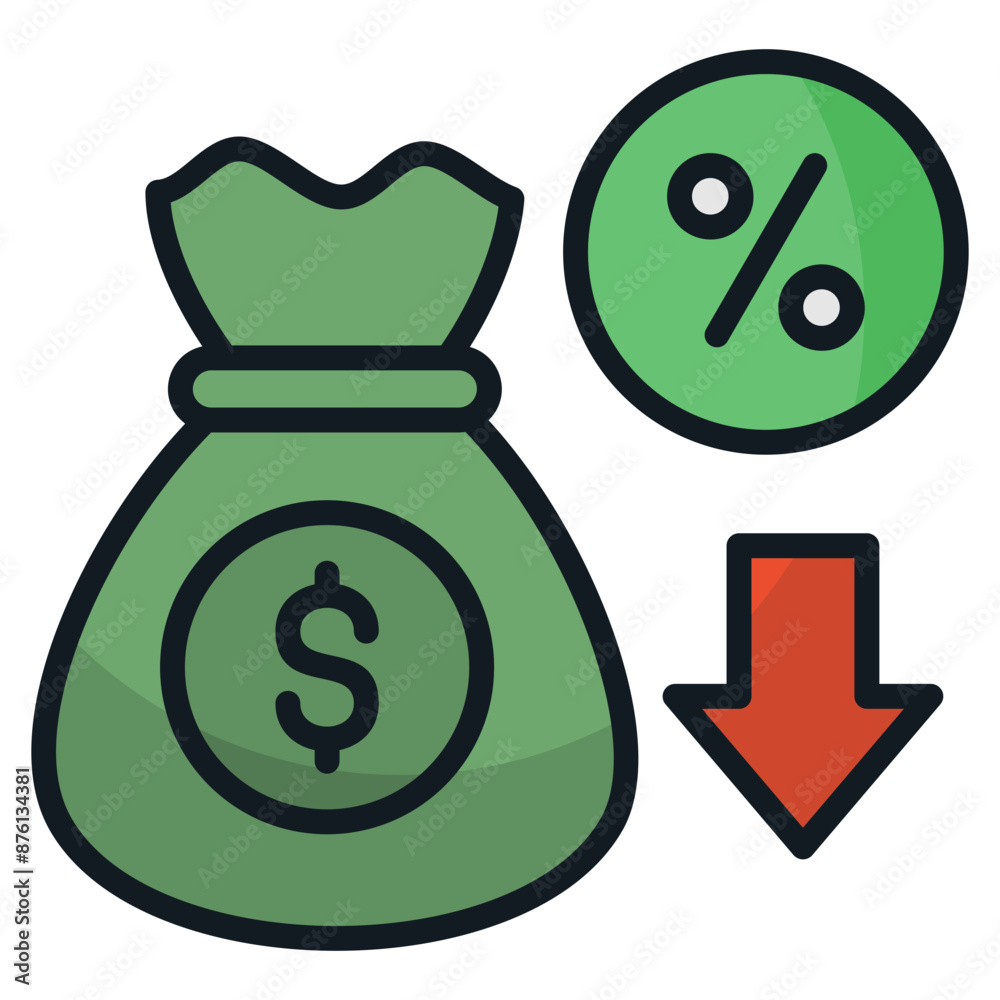 Expense Reduction Icon Element For Design Expense Reduction Icon Element For Design