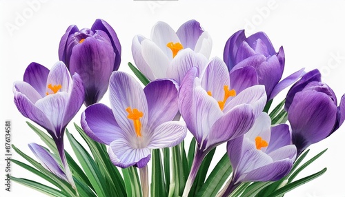 purple crocus flower isolated png background watercolor illustration © Simone