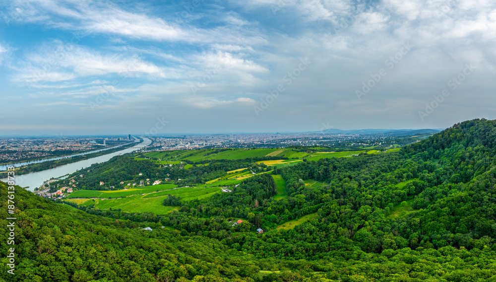 Obraz premium view of the city Vienna Leopoldsberg
