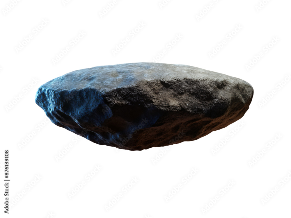 Naklejka premium 3d illustration of flying flat surface stone isolated backdrop