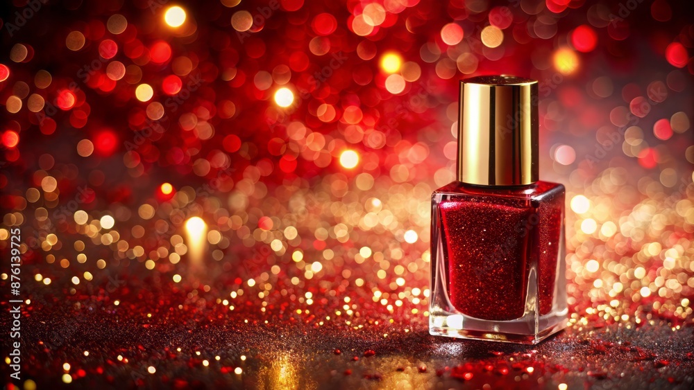 Vibrant crimson fluid infused with golden dust particles and burgundy undertones, set against a mesmerizing red backdrop with scattered glitters. Vibrant crimson fluid infused with golden dust particles and burgundy undertones, set against a mesmerizing red backdrop with scattered glitters.