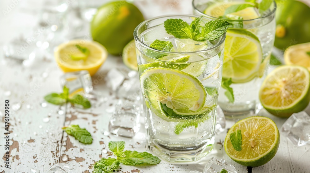 Refreshing Lime and Mint Drink Refreshing Lime and Mint Drink