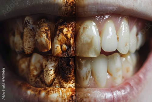 Impact of Smoking on Dental Health: Close-Up Comparison of Smoker Versus Non-Smoker Teeth