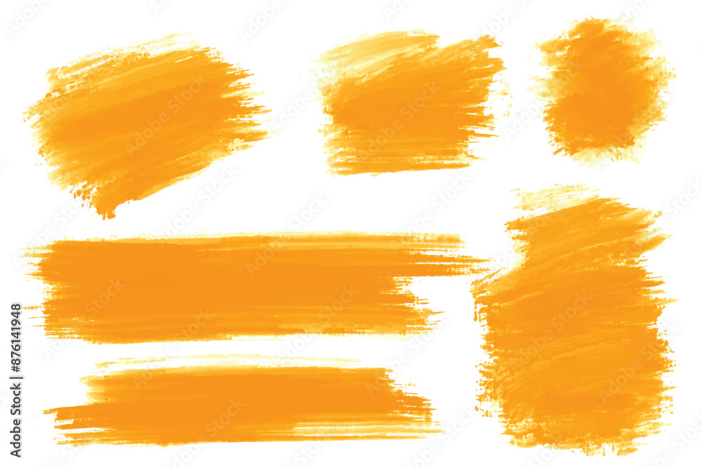 Ink paint orange brush stroke splatter set design Ink paint orange brush stroke splatter set design