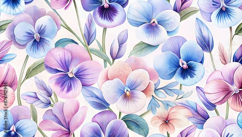 Wallpaper Mural purple, pink, and blue pansies Torontodigital.ca