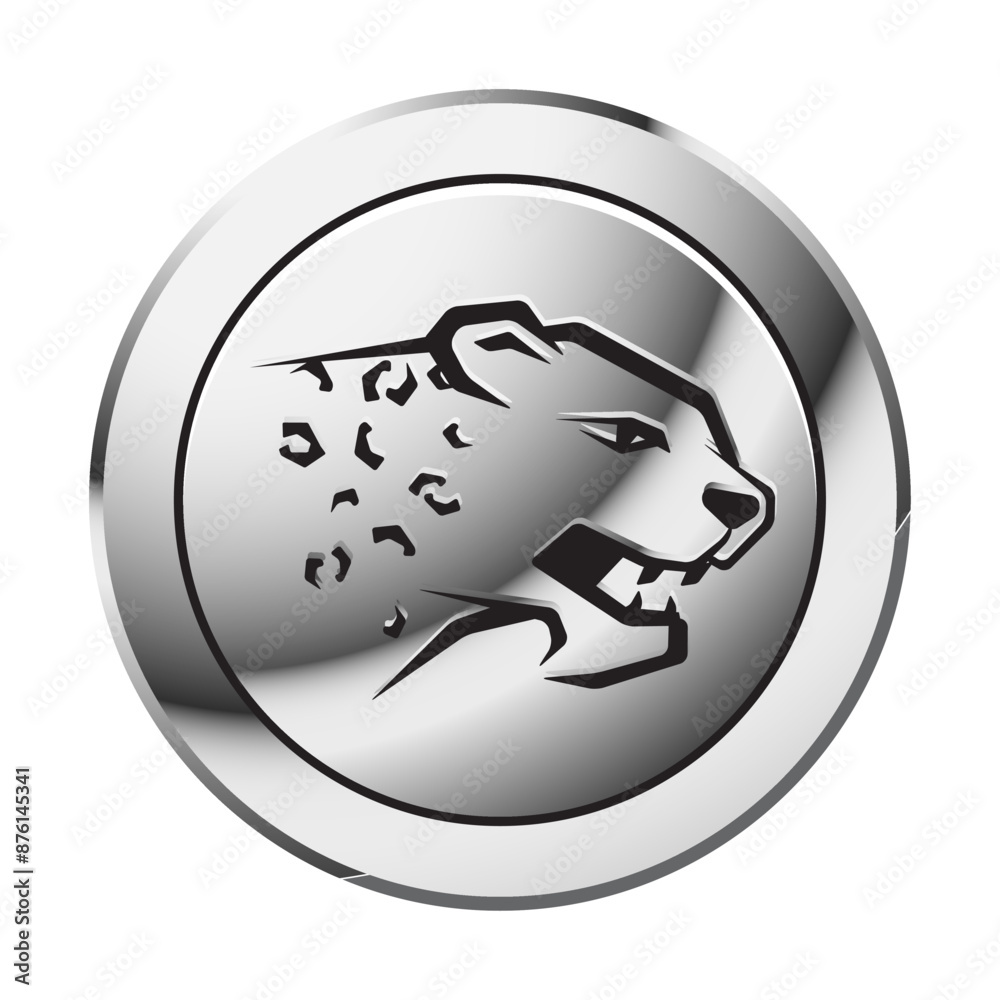 isolated tiger head icon in silver isolated tiger head icon in silver